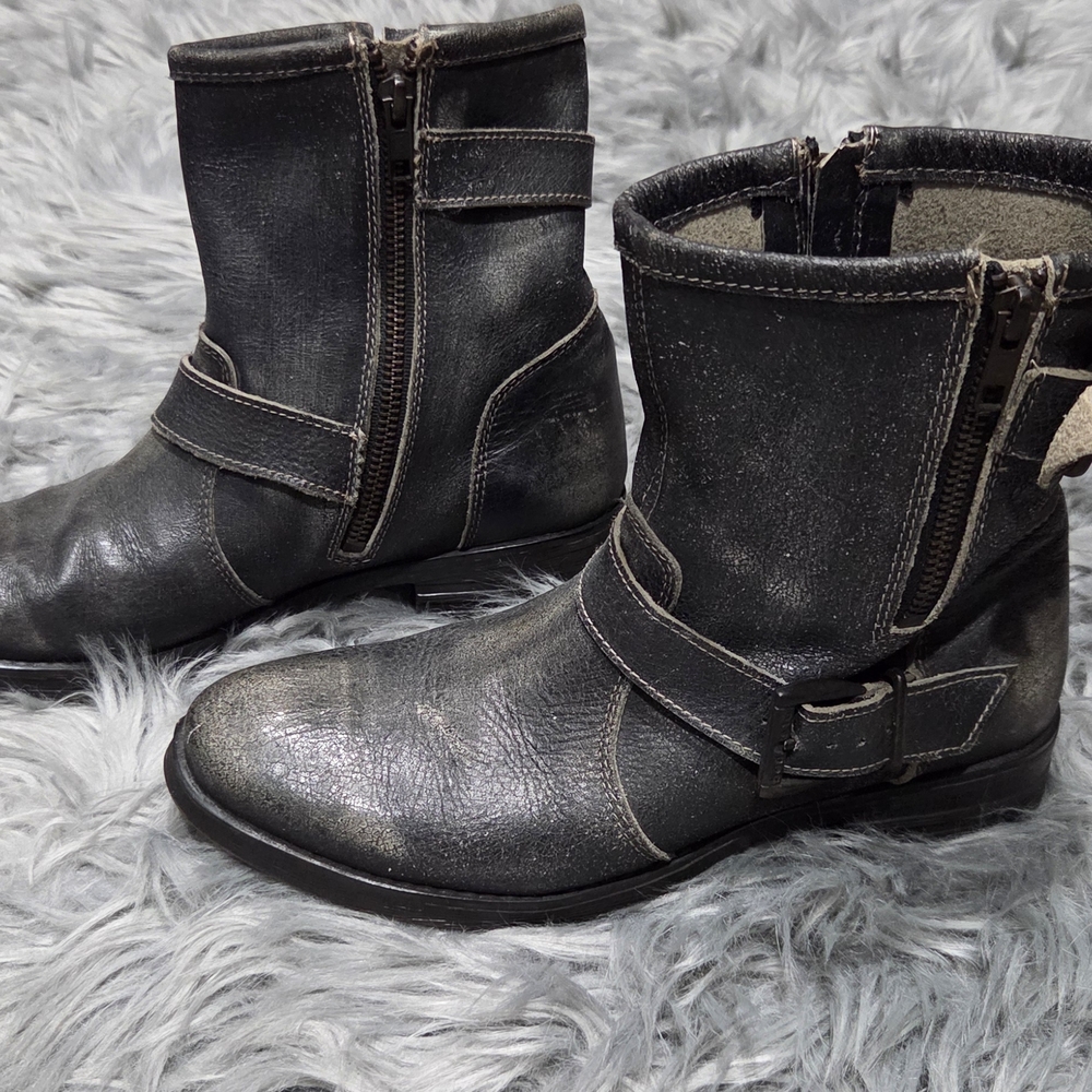 Bed Stu Black Leather Ankle Boots